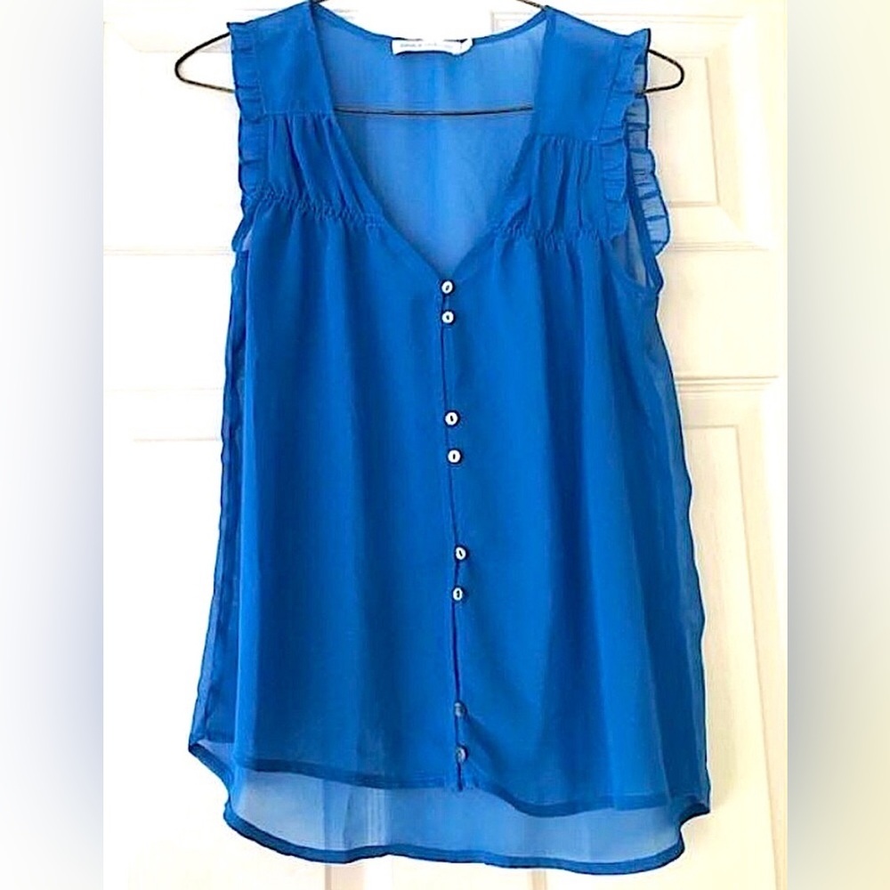 💙 NWOT Sheer Chiffon Blue Blouse Tank - True Collection by ONLY | 34 / XS